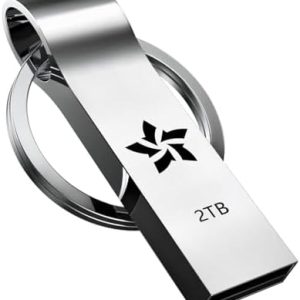 2TB USB Flash Drive, Portable High Speed USB Thumb Drive, 2000GB Waterproof Large Data Storage USB Flash Memory Stick, Pen Drive Jump Drive Storage with Keychain