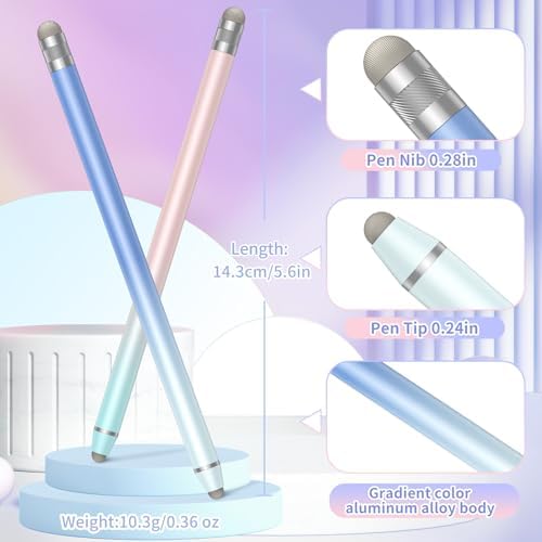 6PCS Universal Stylus Pens for Touch Screens,High Sensitivity Fiber Tips, Compatible with Apple/iPhone/iPad/iOS/Android/Samsung Tablets and All Capacitive Touch Screens (Gorgeous) - Image 2