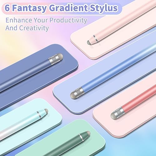 6PCS Universal Stylus Pens for Touch Screens,High Sensitivity Fiber Tips, Compatible with Apple/iPhone/iPad/iOS/Android/Samsung Tablets and All Capacitive Touch Screens (Gorgeous) - Image 7