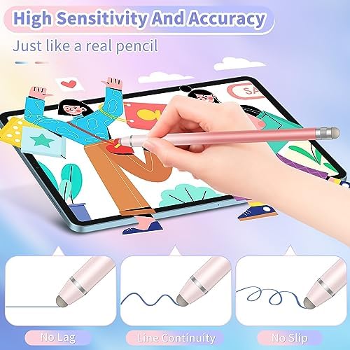 6PCS Universal Stylus Pens for Touch Screens,High Sensitivity Fiber Tips, Compatible with Apple/iPhone/iPad/iOS/Android/Samsung Tablets and All Capacitive Touch Screens (Gorgeous) - Image 3