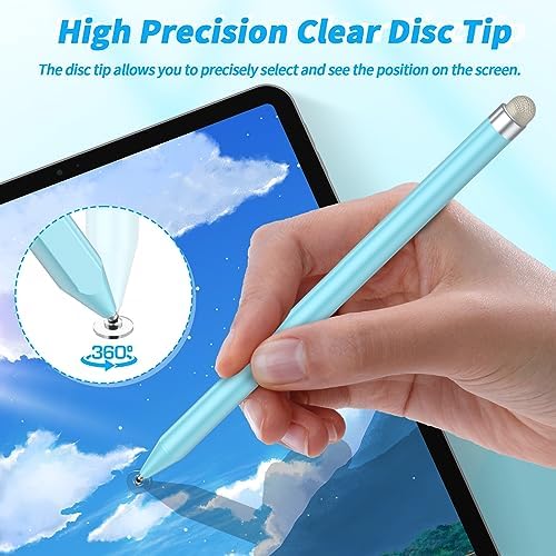 Stylus Pens for Touch Screens with Magnetic Adsorption, Universal Disc & Fiber Tips iPad Pencil, Compatible with iPhone, Android and All Capacitive Touch Screens (Blue+Purple) - Image 4