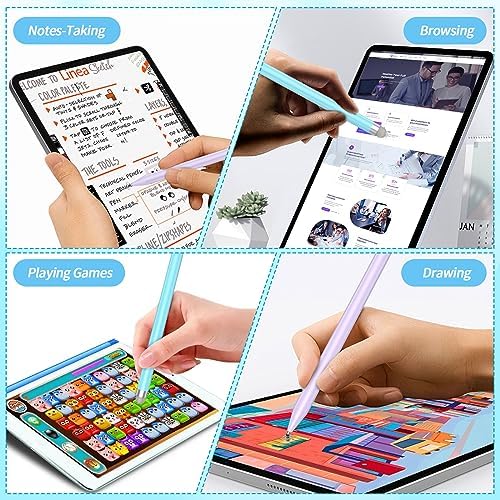 Stylus Pens for Touch Screens with Magnetic Adsorption, Universal Disc & Fiber Tips iPad Pencil, Compatible with iPhone, Android and All Capacitive Touch Screens (Blue+Purple) - Image 6