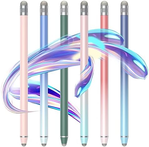 6PCS Universal Stylus Pens for Touch Screens,High Sensitivity Fiber Tips, Compatible with Apple/iPhone/iPad/iOS/Android/Samsung Tablets and All Capacitive Touch Screens (Gorgeous)