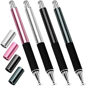 Capacitive Stylus Pen (4 Pack), Universal Stylist Pens 2 in 1 Precision Series Fine Point Disc Touch Screen for iPhone/iPad/Android/Tablet and All Screens