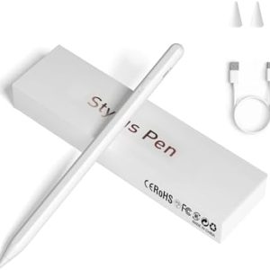 Stylus Pens for Touch Screens, Universal Fine Point iPad Pencil with Magnetic Adsorption Compatible with iPhone/iPad/Samsung/Android/Tablet & Other Touch Screens (White)